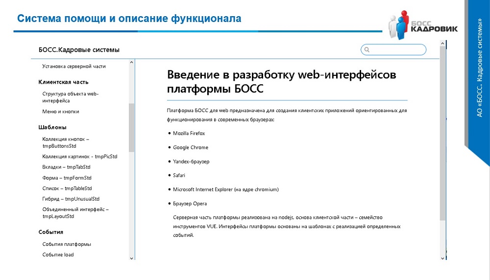 Личный кабинет БОСС-Кадровик : система помощи